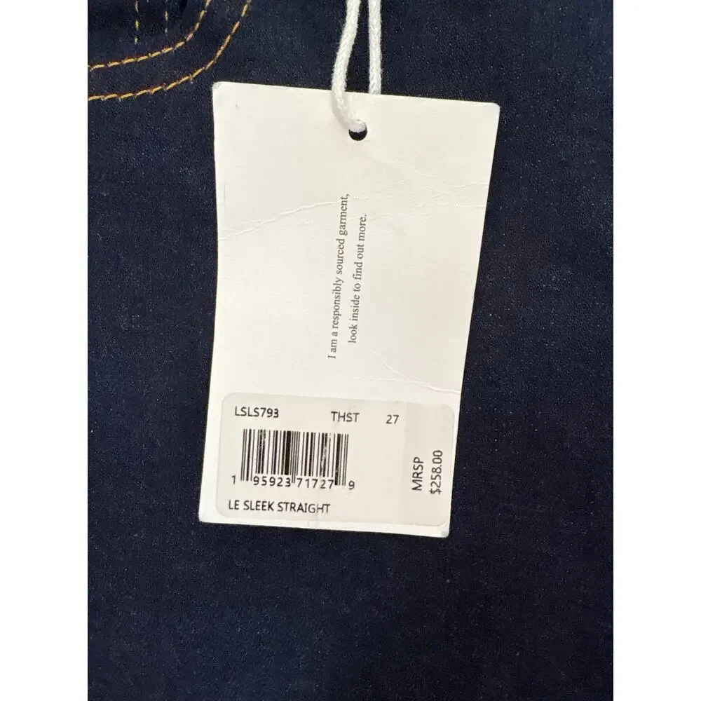 NWT Frame le sleek straight leg dark blue jeans Stargirl size 27